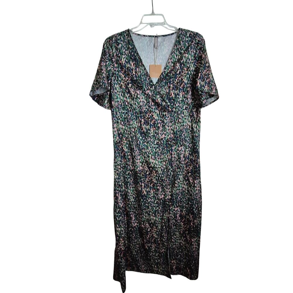 NoraCora Maxi Dress Size‎ M High Slit Confetti Designed Boho Vacation Whimsy NWT